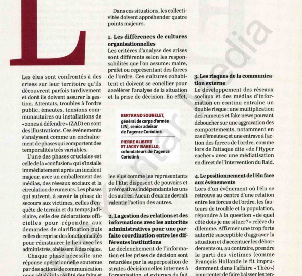 Communication de crise et troubles à l’ordre public : CorioLink s’exprime dans la Gazette des communes